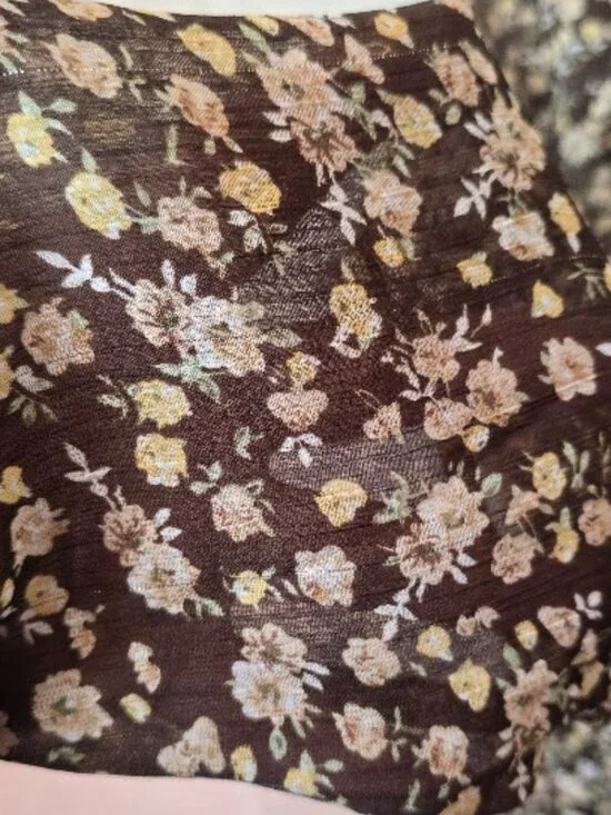 ASTR Floral Ruched Peplum Top XL - Picture 5 of 11